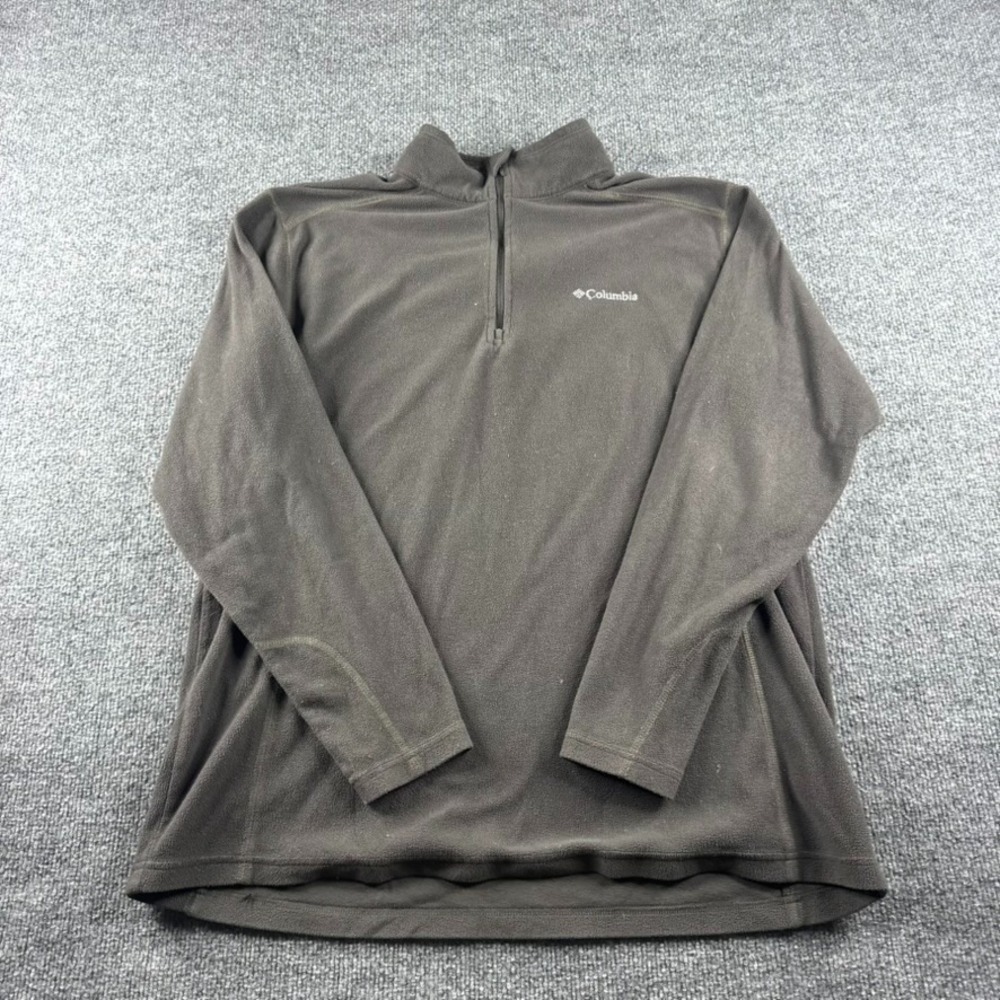 Columbia Jacket Men L Brown 1/4 Zip Sweatshirt Fleece Outdoor Hiking Lightweight